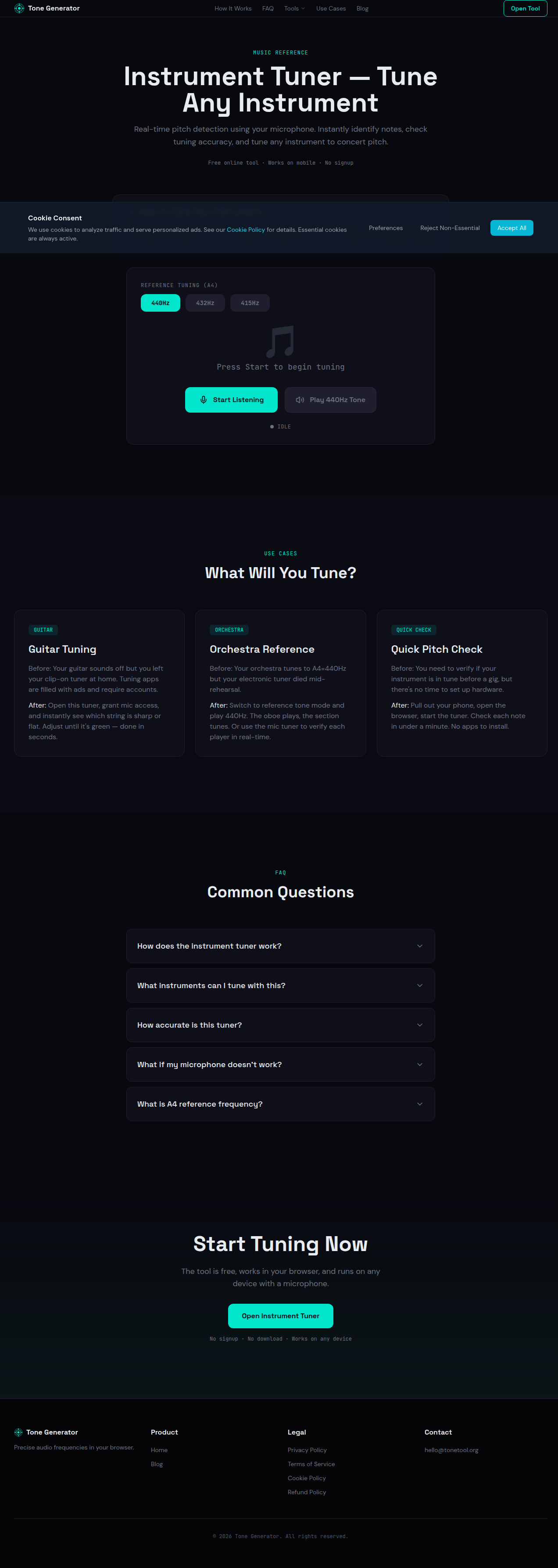 Instrument Tuner - Tune Any Instrument Online